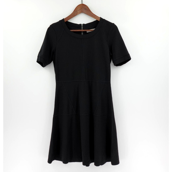 Athleta Dress Womens Small Black Ponte Fit and Flare En Route Career Office - Picture 1 of 16